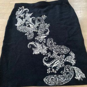 PREMISE STUDIO JACQUARD BLACK & WHITE SKIRT XL